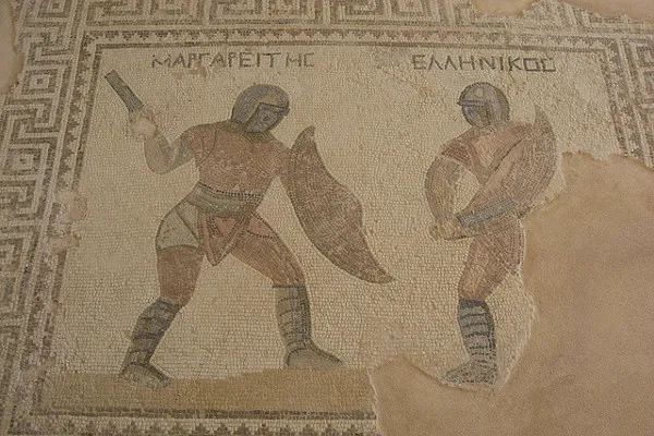 Cypr | Mozaika przedstawiająca walczących gladiatorów, Dom Gladiatorów Cypr | Mozaika przedstawiająca walczących gladiatorów, Dom Gladiatorów